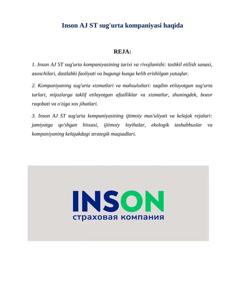 Inson AJ ST sug'urta kompaniyasi