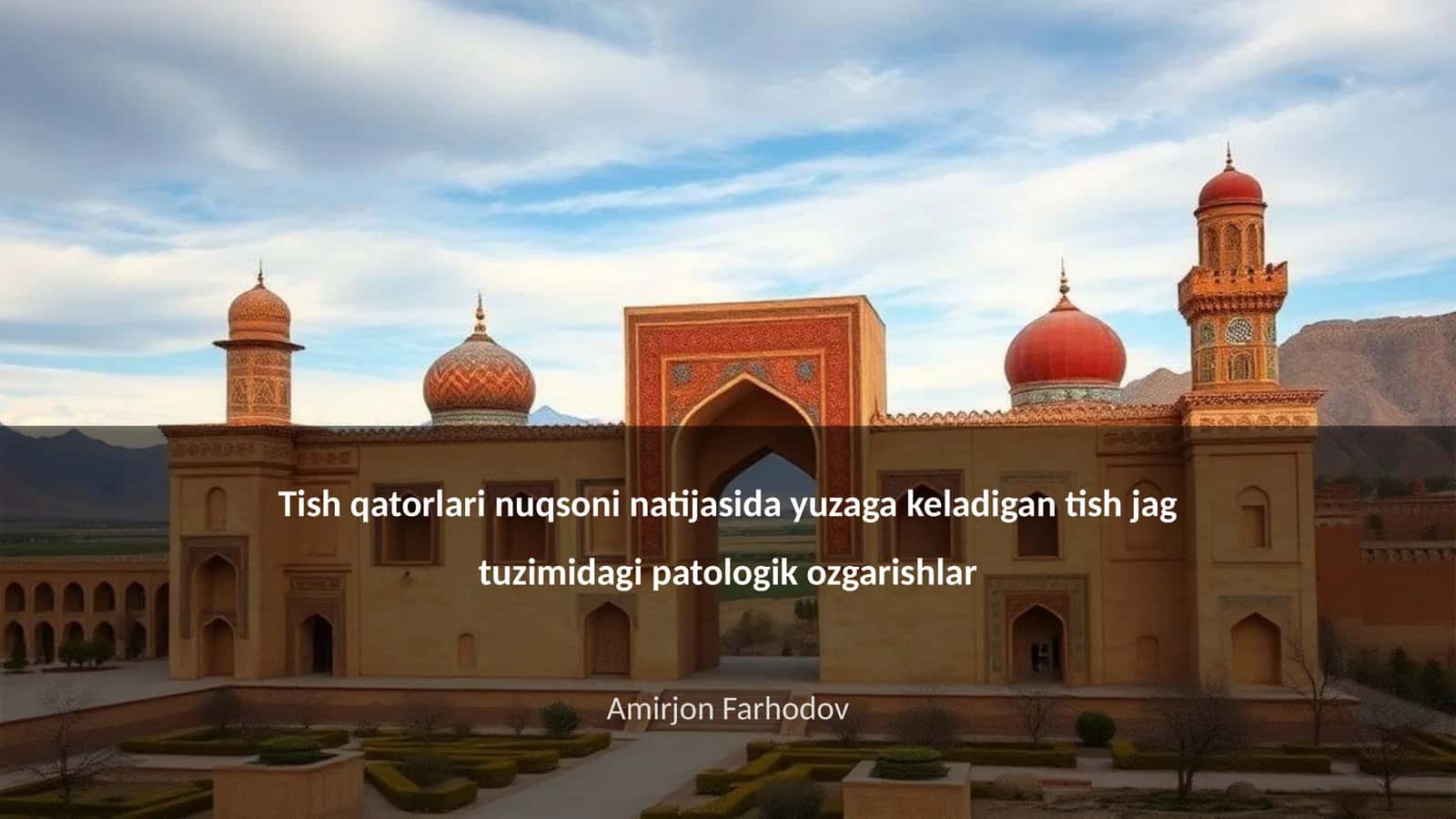Tish qatorlari nuqsoni natijasida yuzaga keladigan tish jag tuzimidagi patologik ozgarishlar