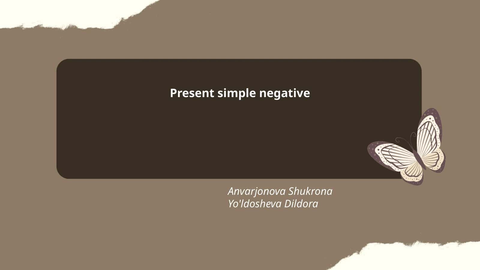 Present simple negative