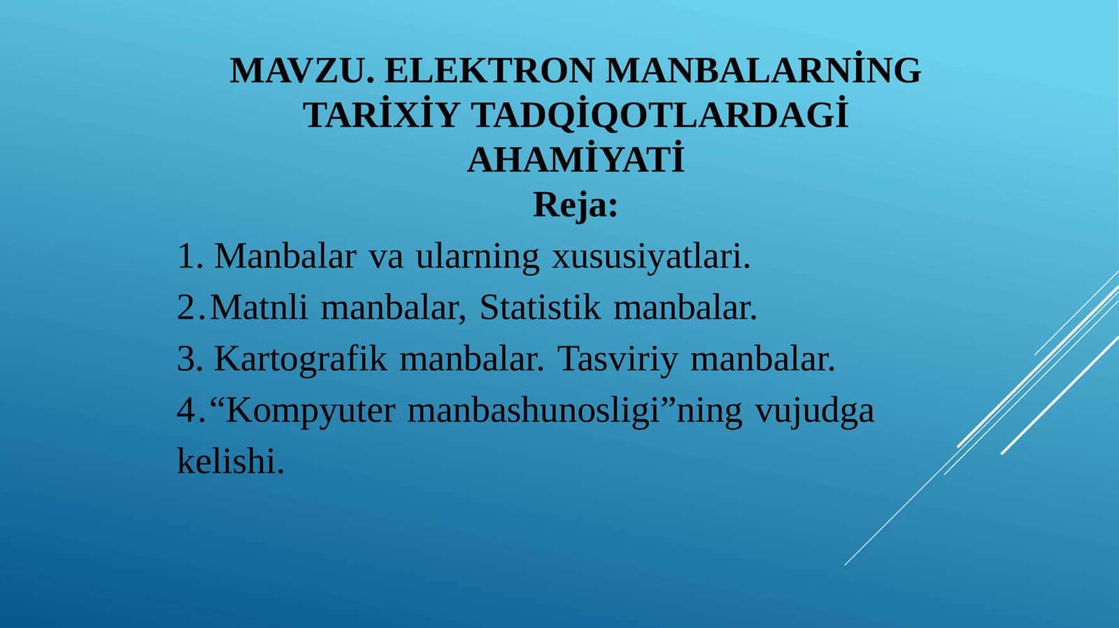 ELEKTRON MANBALARNING TARIXIY TADQIQOTLARDAGI AHAMIYATI
