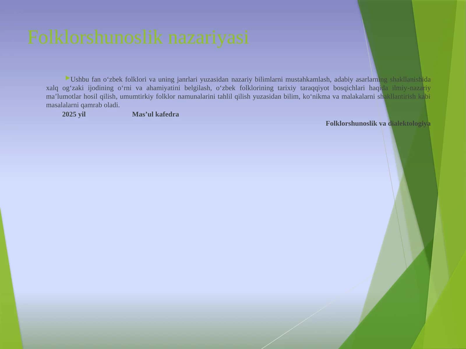 Folklorshunoslik nazariyasi