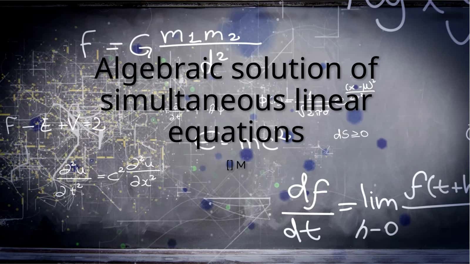 Algebraic solution of simultaneous linear equations