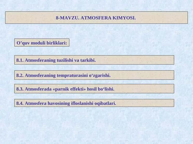 ATMOSFERA KIMYOSI