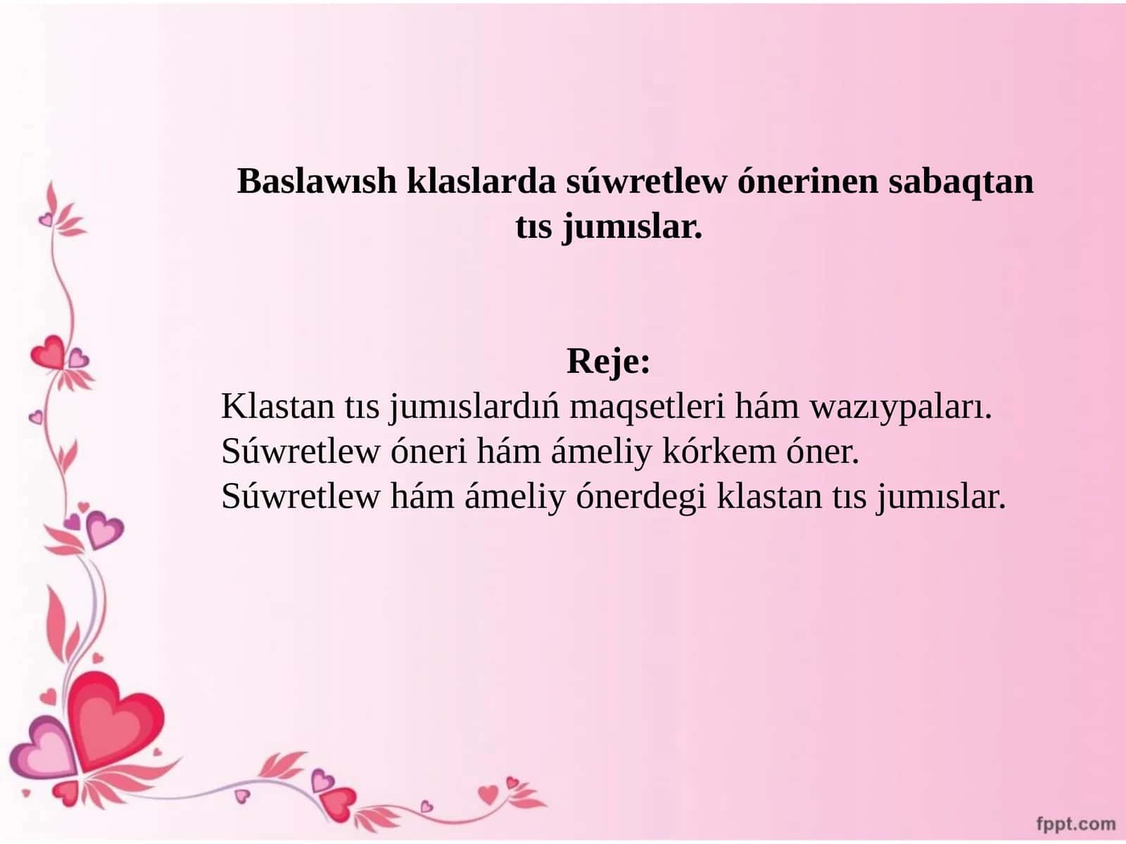 Súwretlew ónerilen sabaq