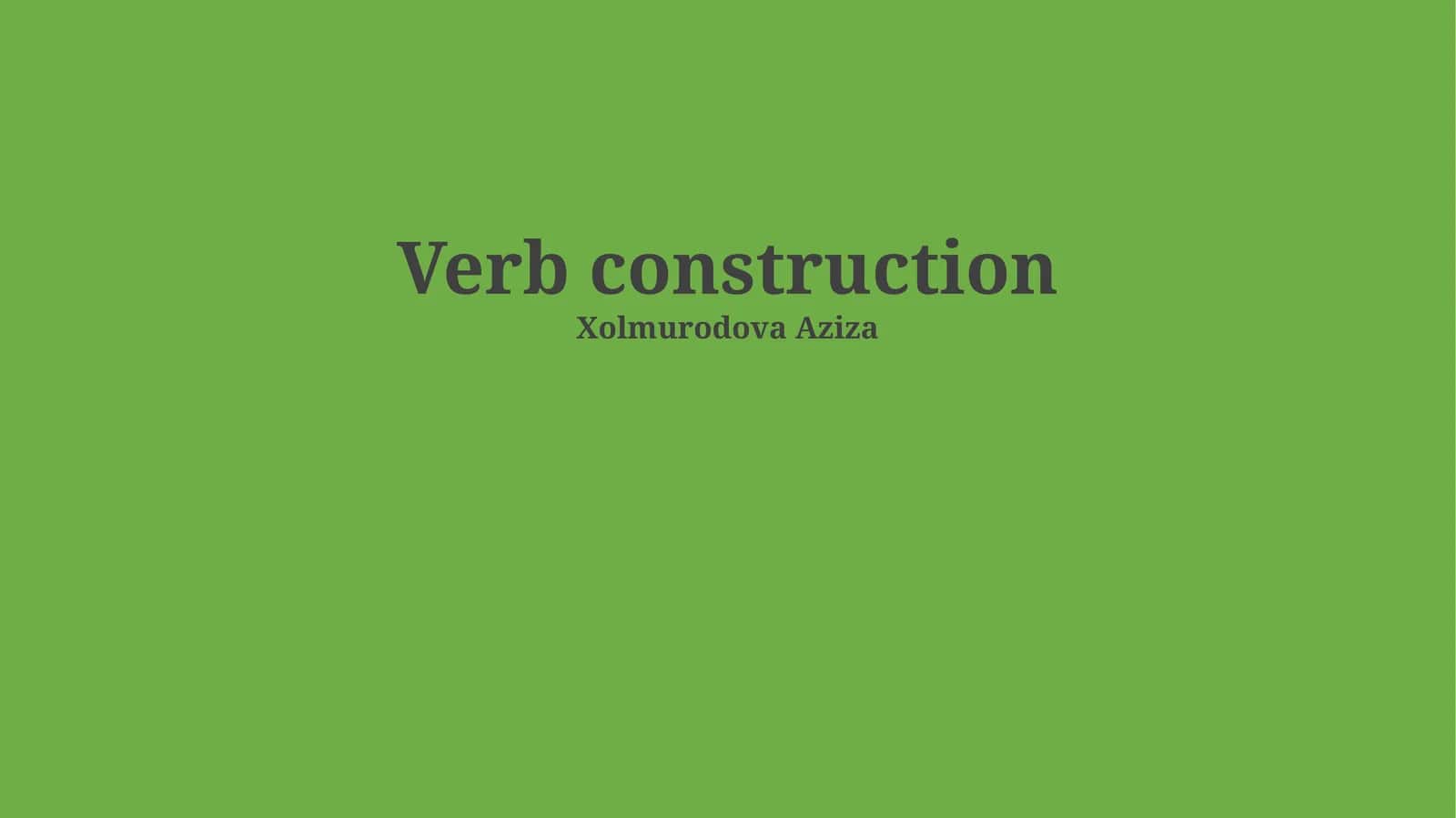 Verb construction