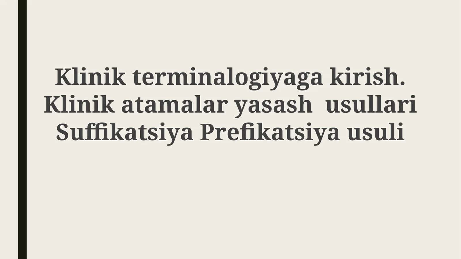 Klinik terminologiyaga kirish