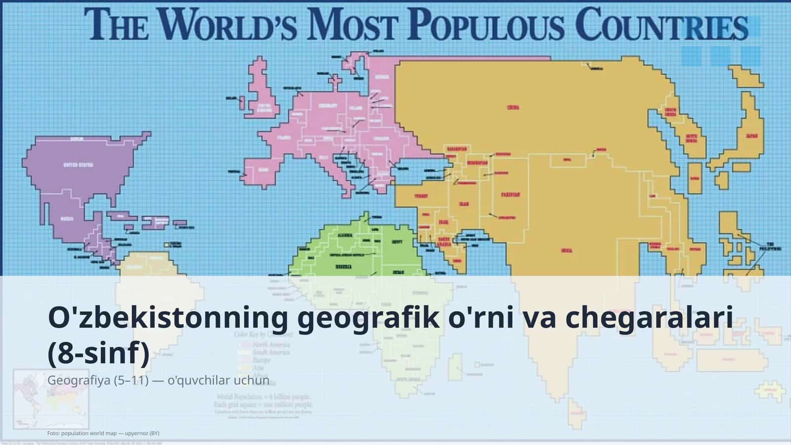 O'zbekistonning geografik o'rni va chegaralari (8-sinf)