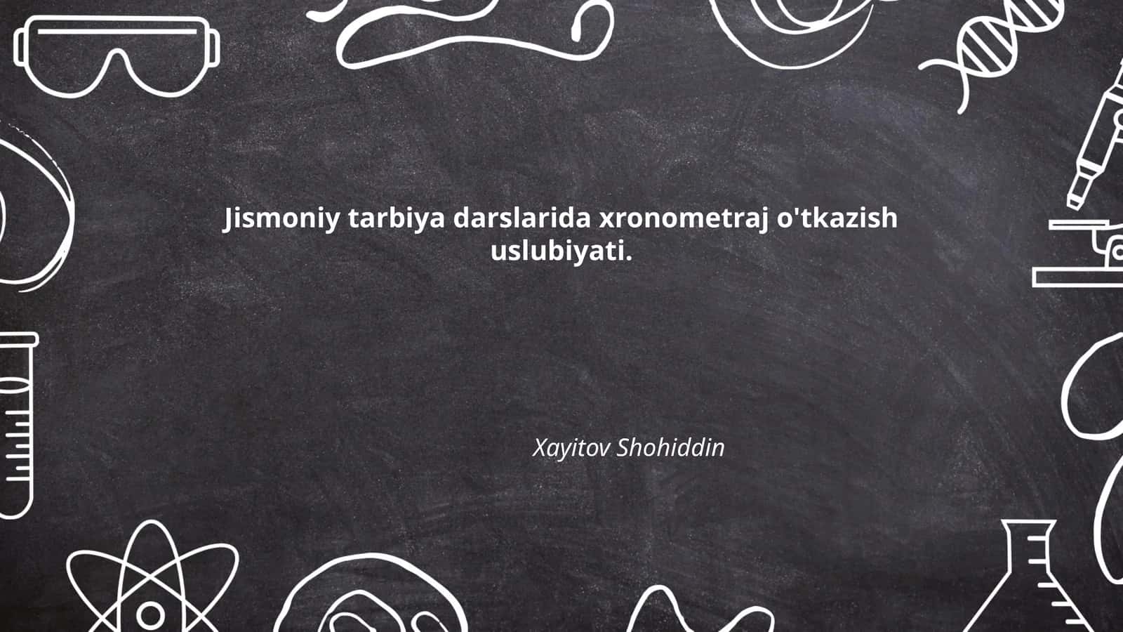 Xronometraj usulining mohiyati