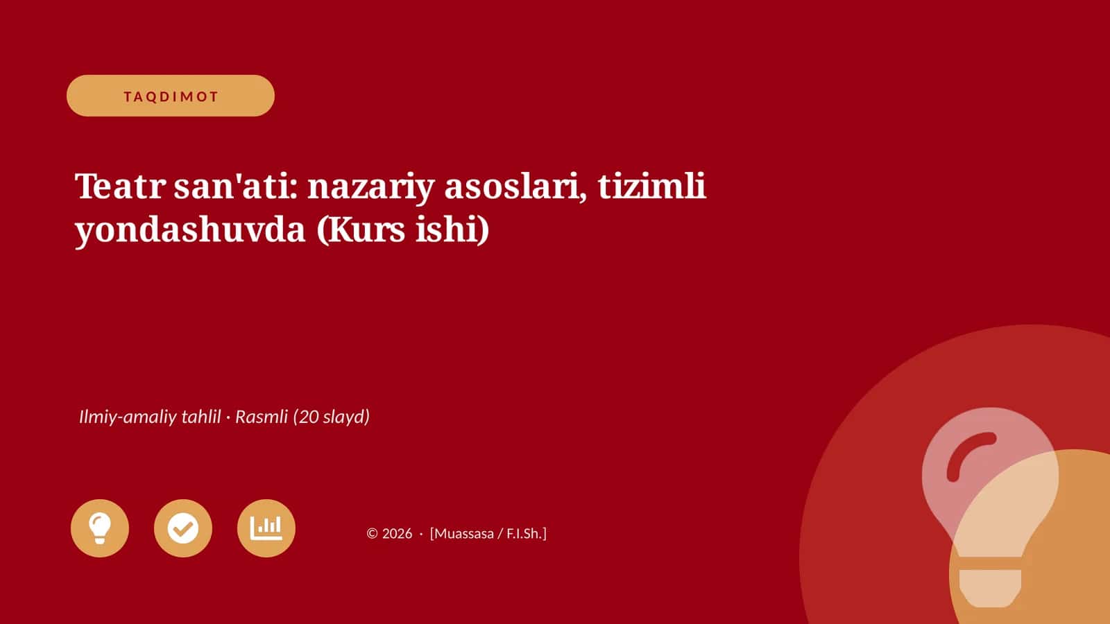 Teatr san'ati: nazariy asoslari, tizimli yondashuvda (Kurs ishi)