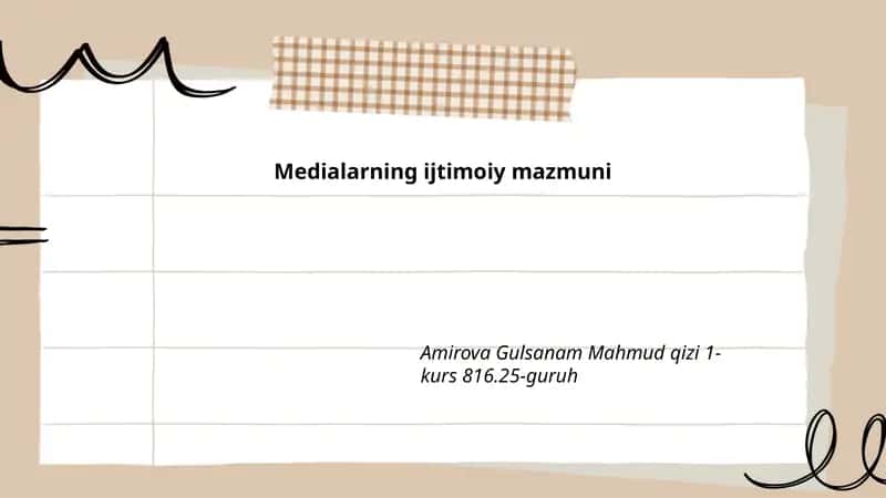 Medialarning ijtimoiy mazmuni