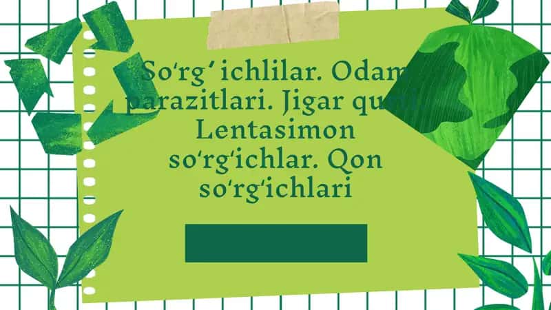 Odamparazitlari. Jigarqurti. Lentasimonsoʻrgʻichlar