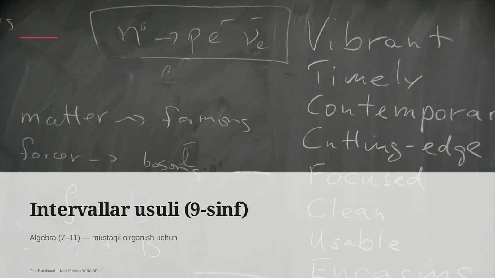 Intervallar usuli (9-sinf)