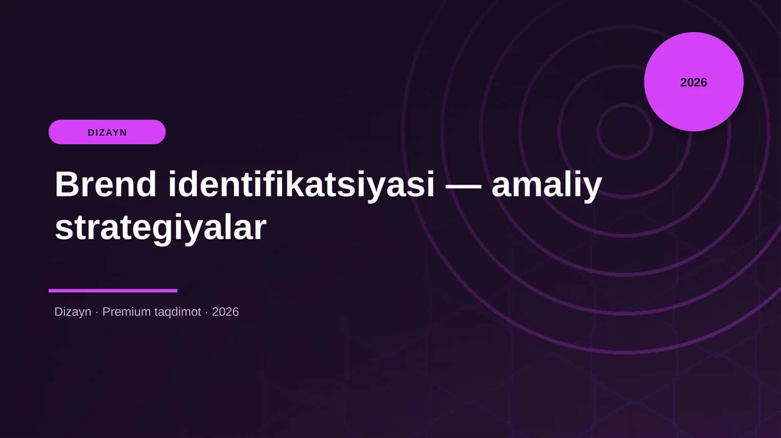 Brend identifikatsiyasi — amaliy strategiyalar