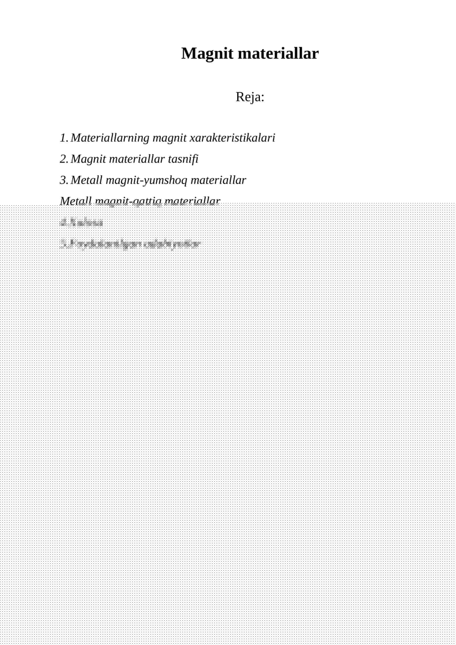 Magnit materiallar