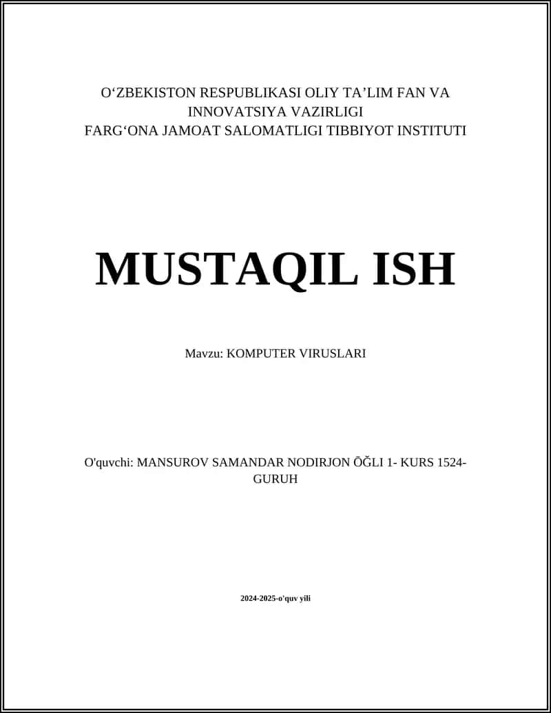 KOMPUTER VIRUSLARI