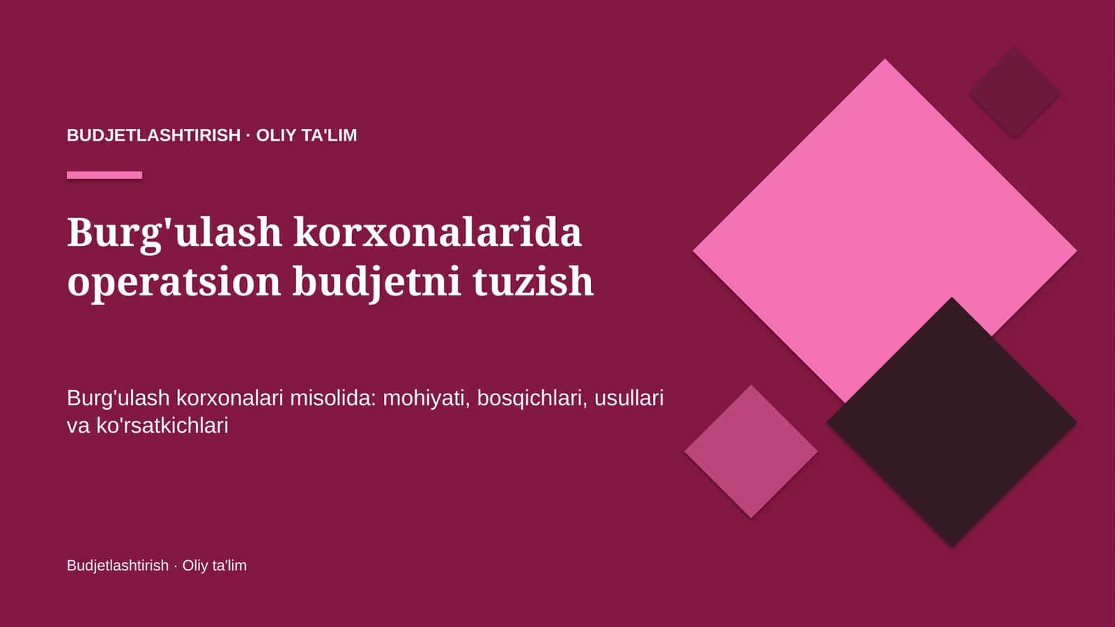 burg'ulash korxonalarida operatsion budjetni tuzish 9140