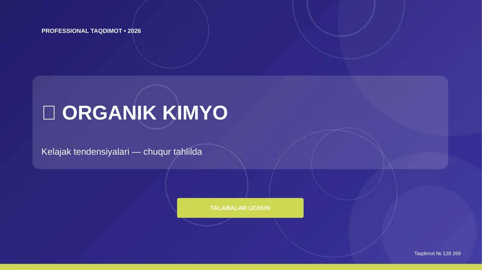 Organik kimyo: kelajak tendensiyalari (chuqur tahlilda) [talabalar uchun]