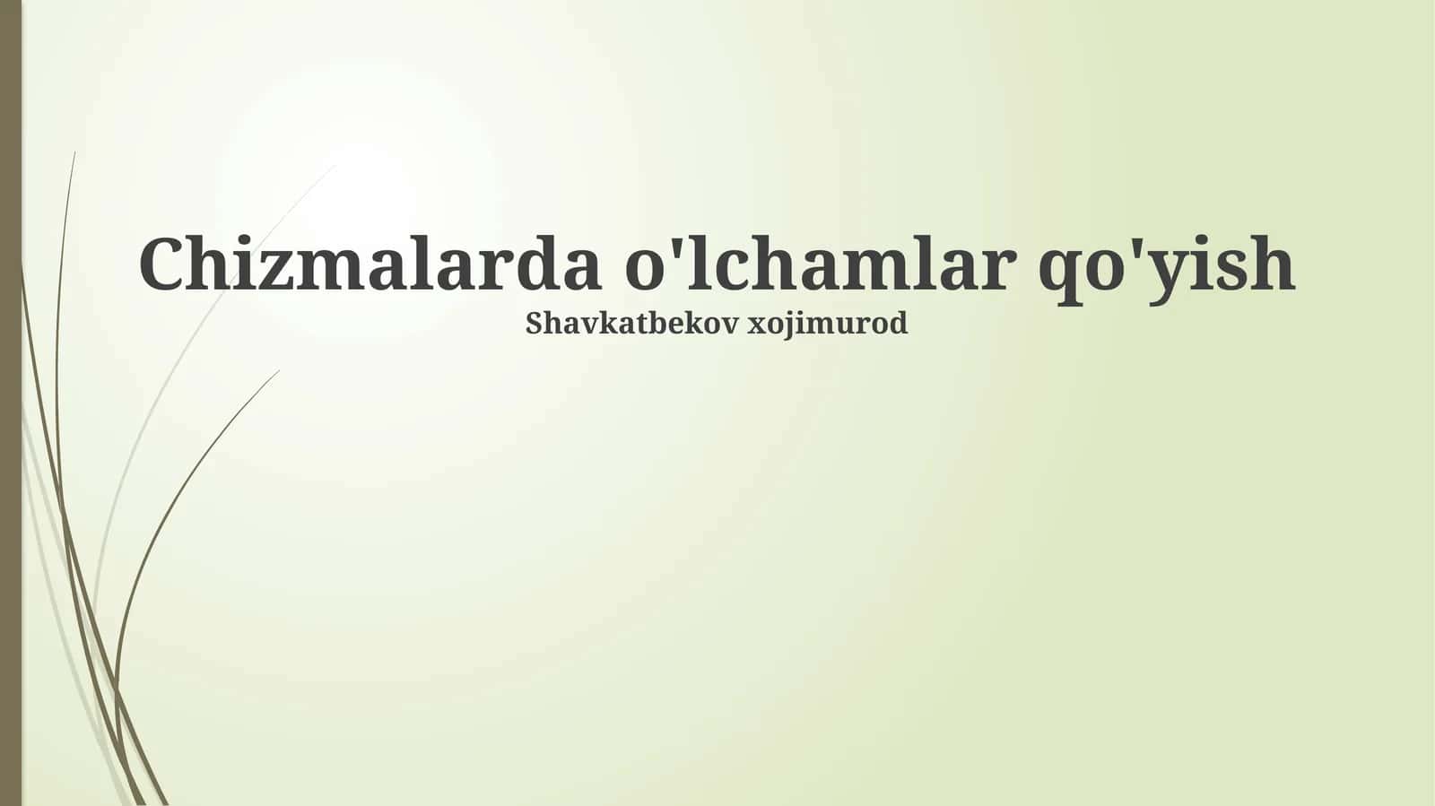 Poyafzal o'lchamlari