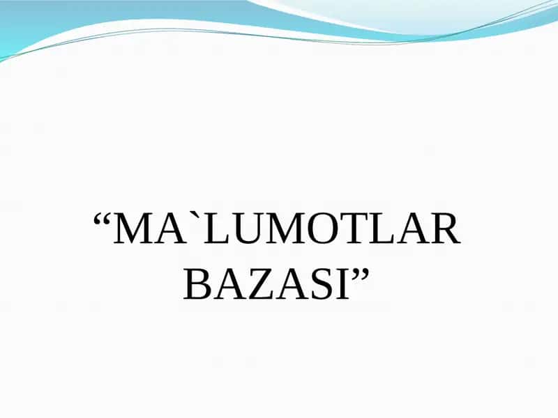 Avtomatlashtirilgan axborot tizimlari