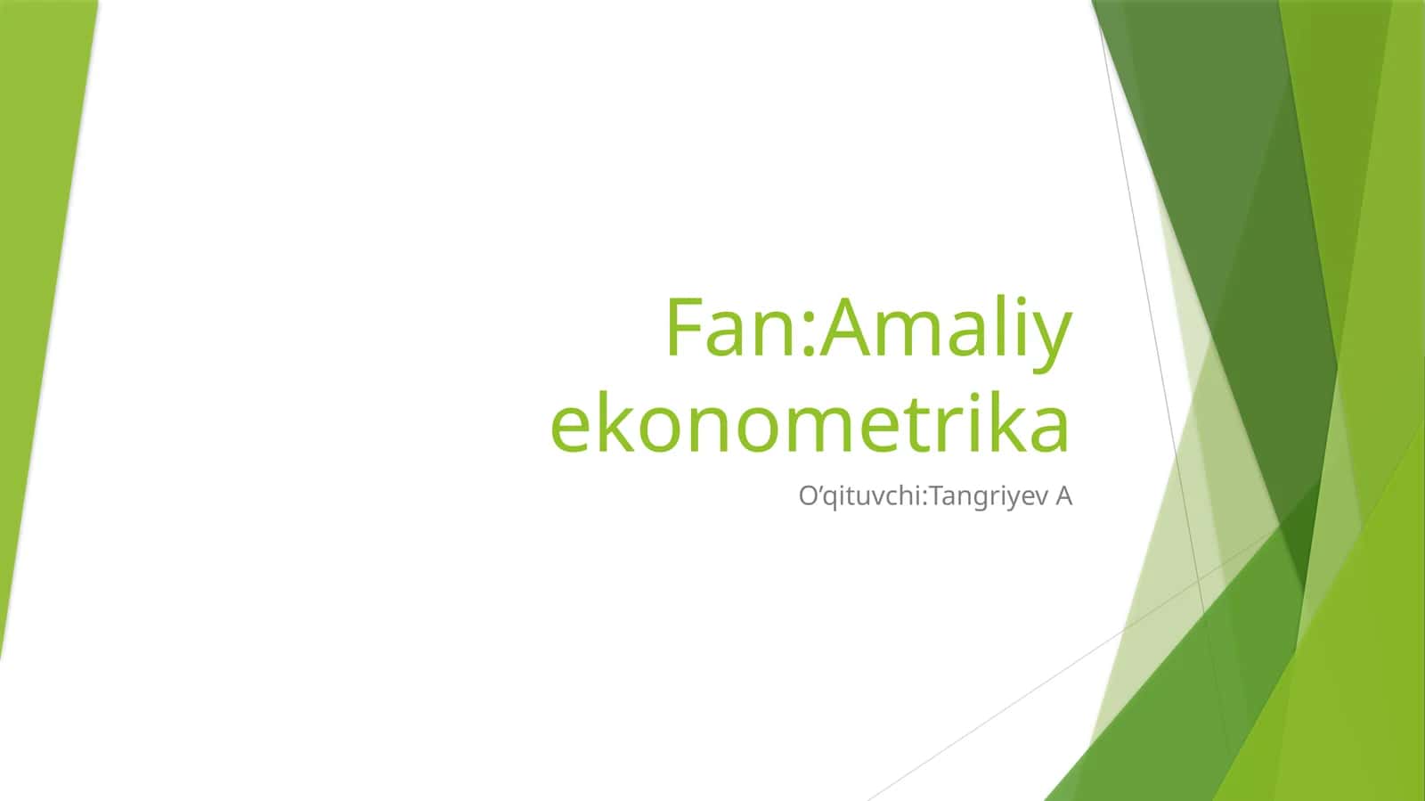 Amaliy ekonometrika
