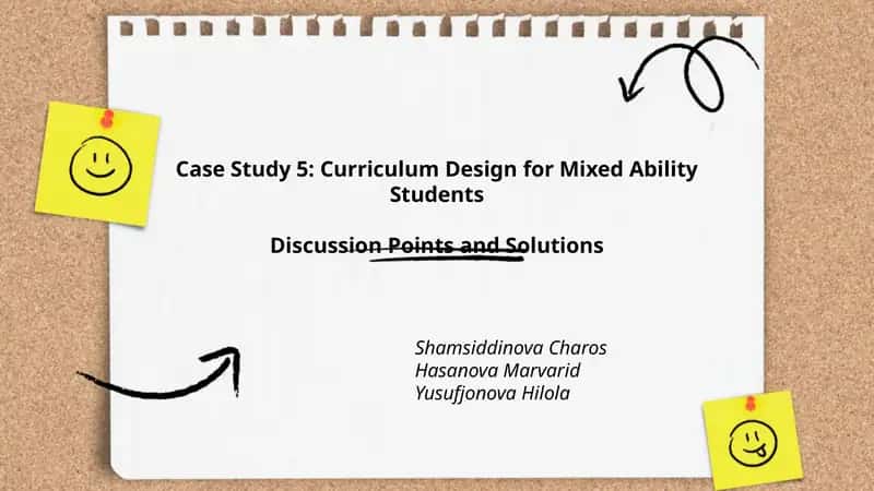Curriculum Design for Mixed Ability Students