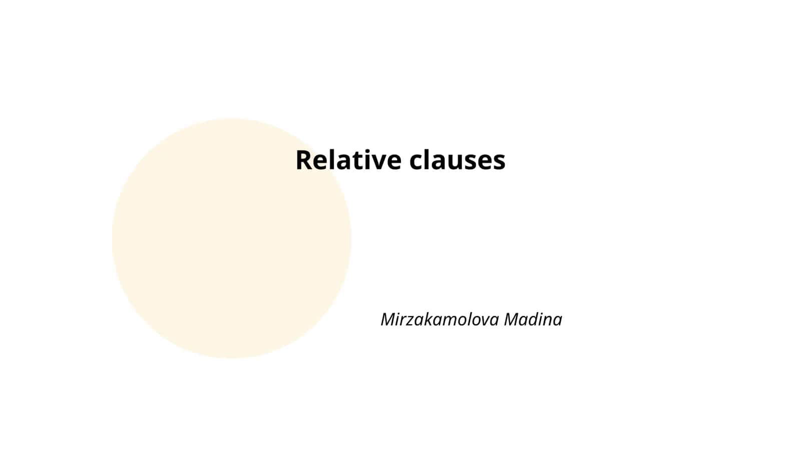 Relative clauses