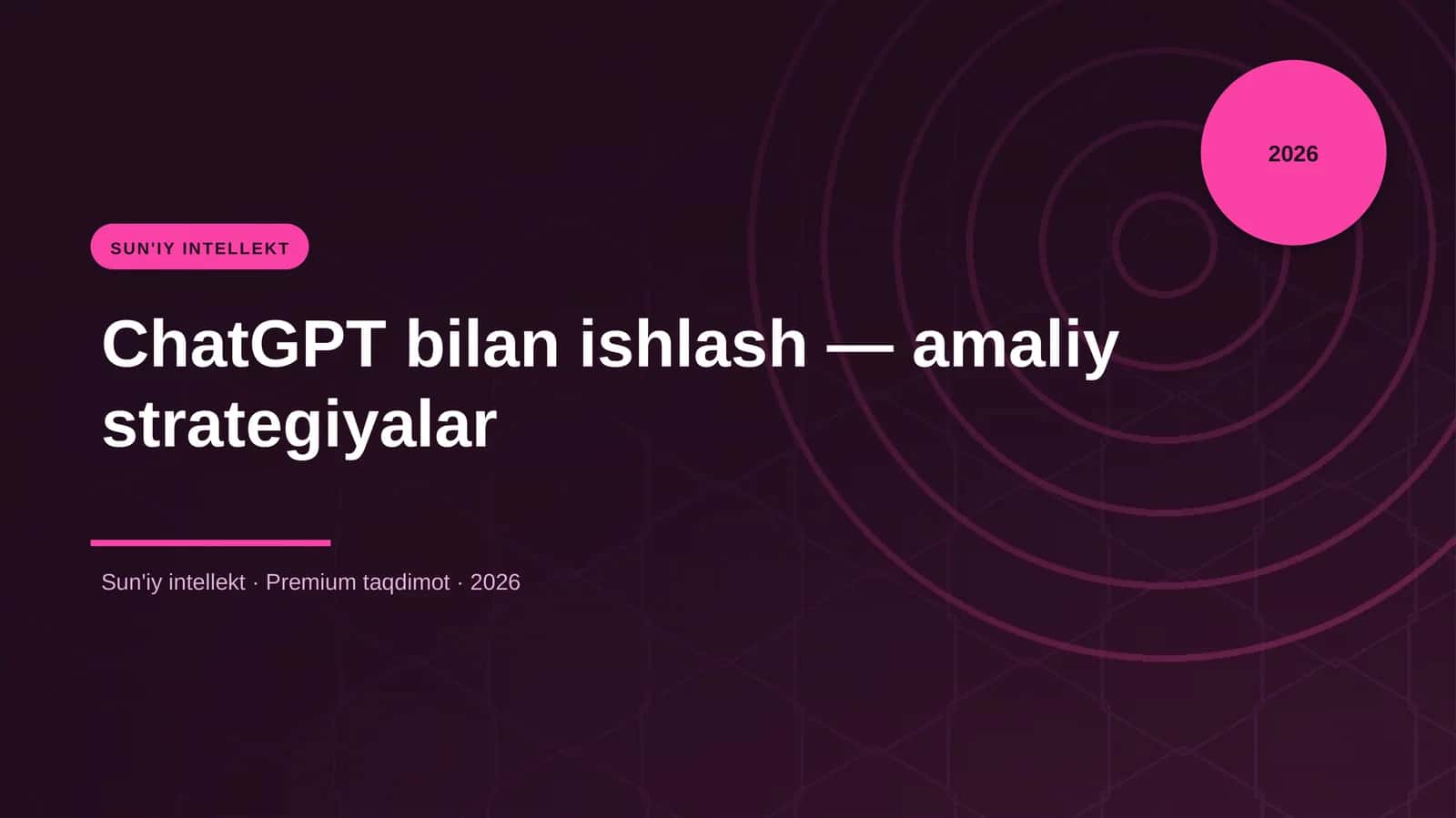 ChatGPT bilan ishlash — amaliy strategiyalar