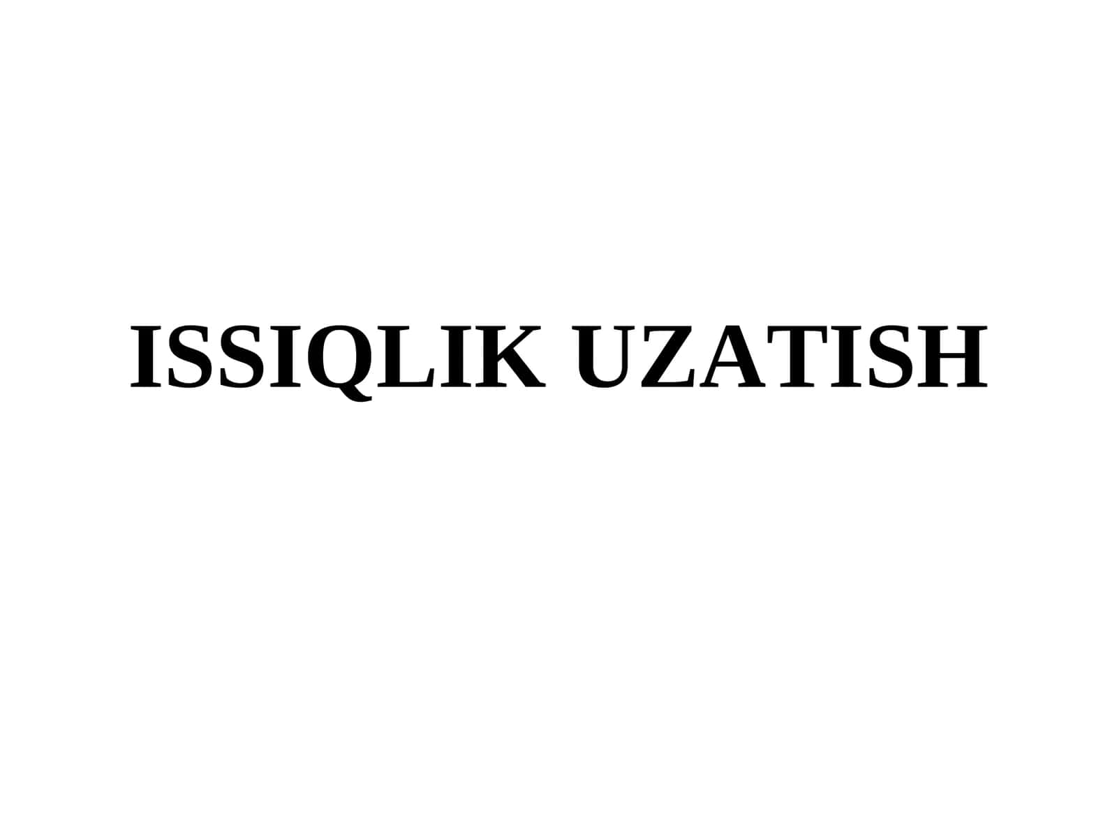 Issiqlik uzatish