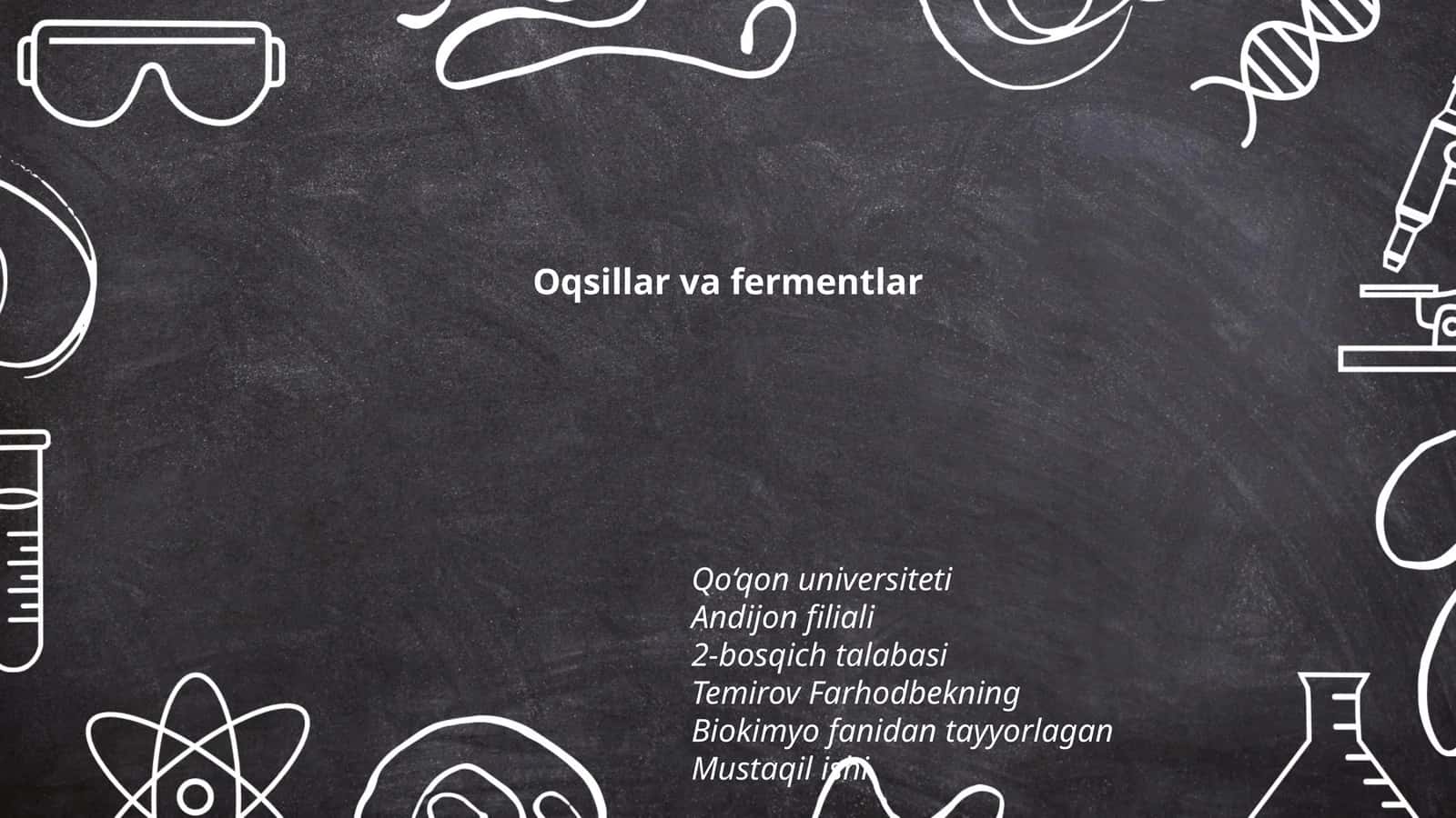 Biokimyo fanidan mustaqil ish