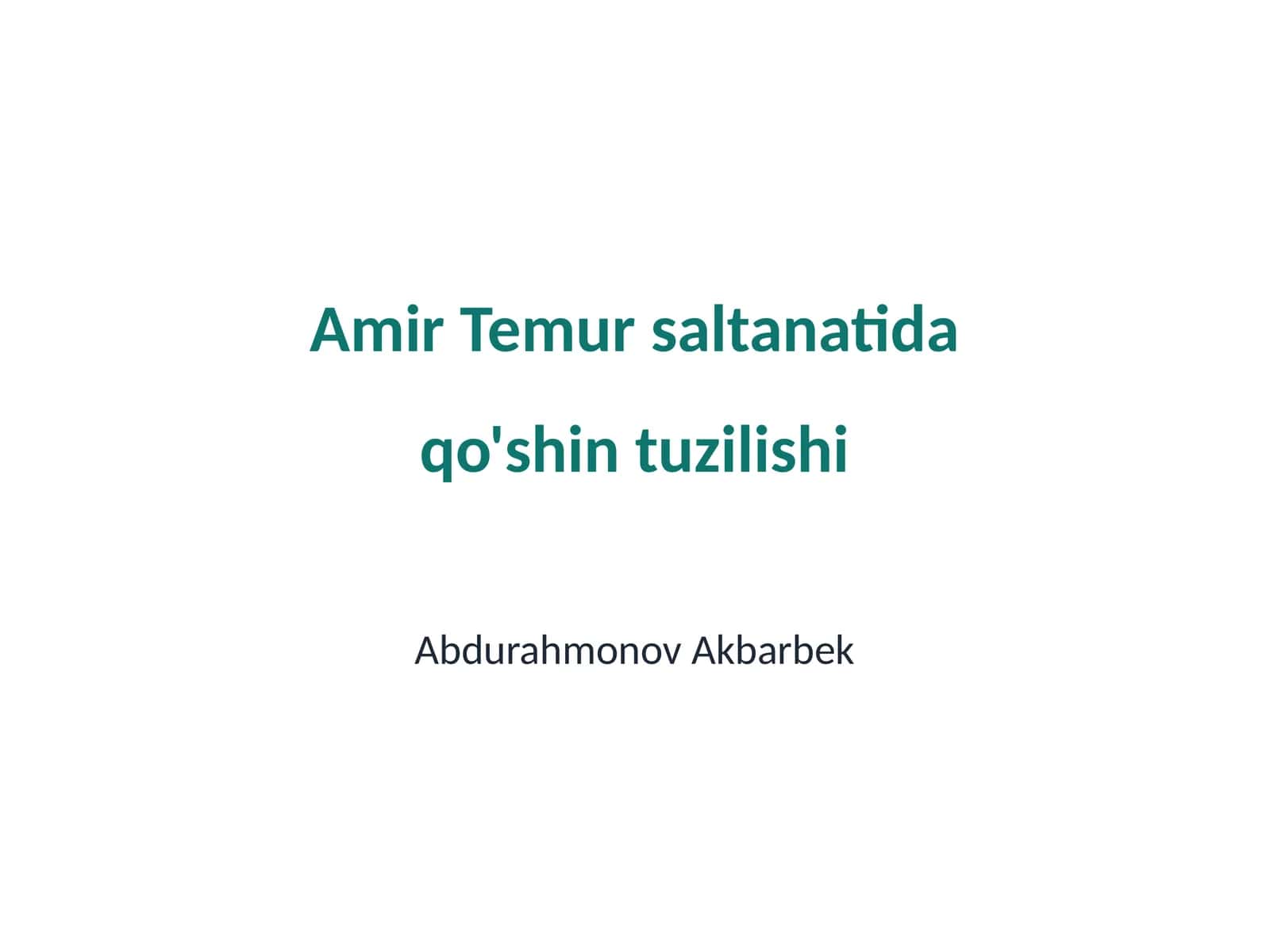 Amir Temur saltanatida qo'shin tuzilishi