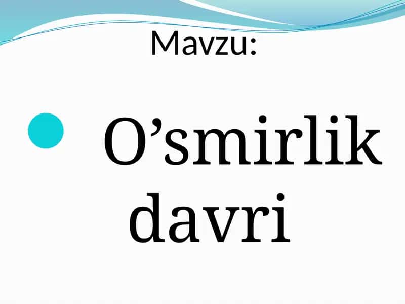 O’smirlikdavri