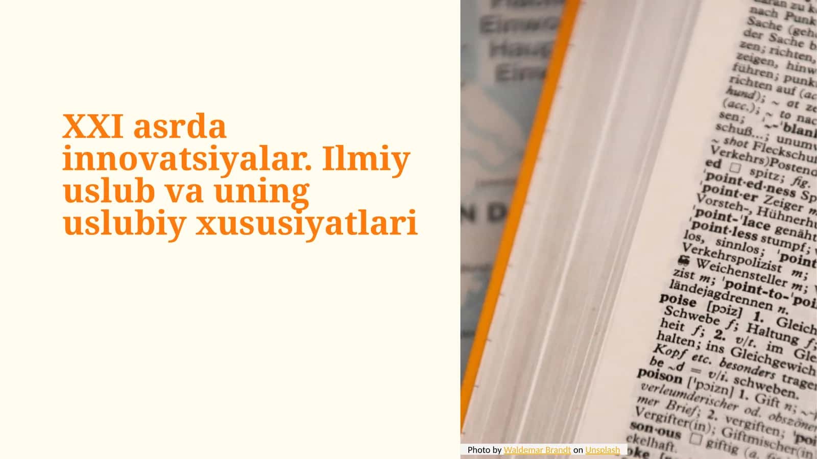 XXI asrda innovatsiyalar. Ilmiy uslub va uning uslubiy xususiyatlari