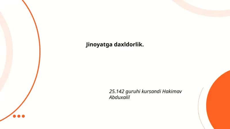 Jinoyatga daxldorlik