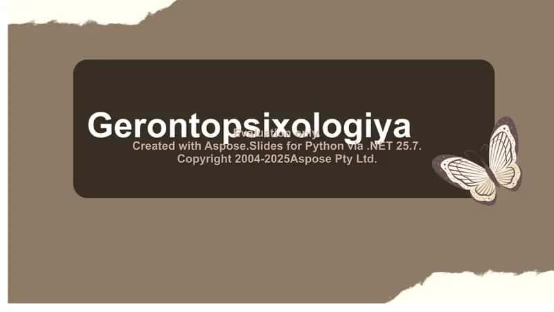 Gerontopsixologiya