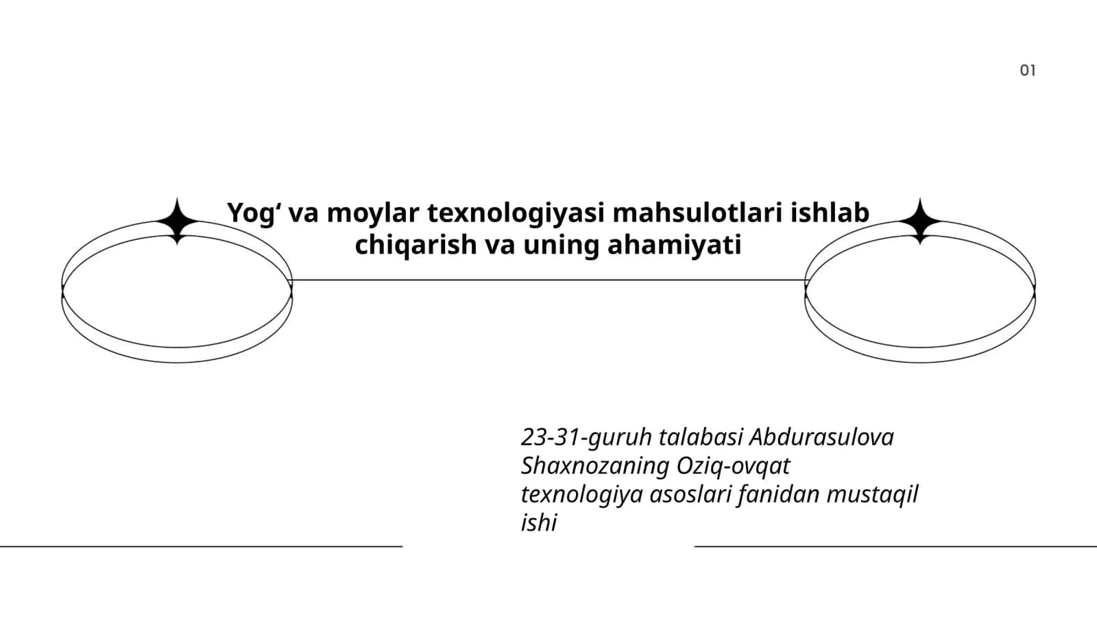 Oziq-ovqat texnologiya asoslari fanidan mustaqil ish