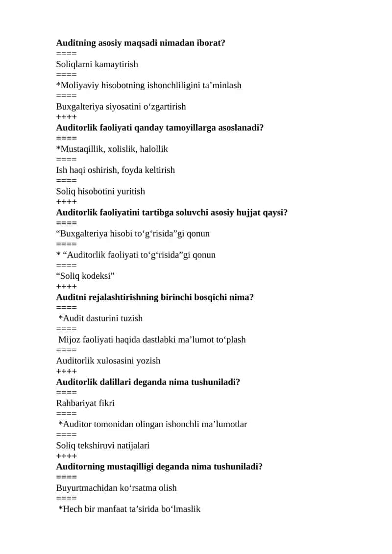 Auditorlik faoliyati