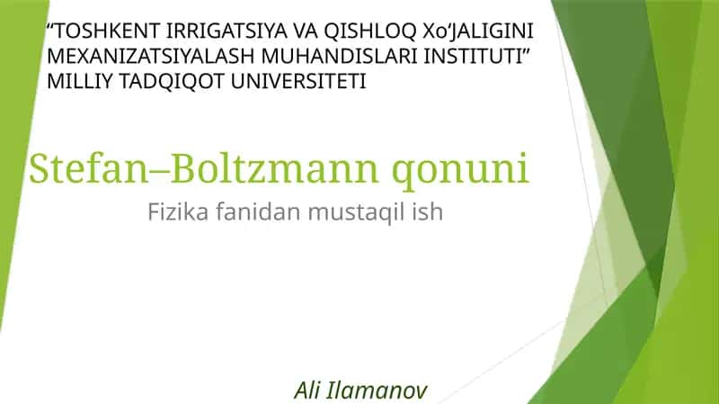 Stefan–Boltzmann qonuni