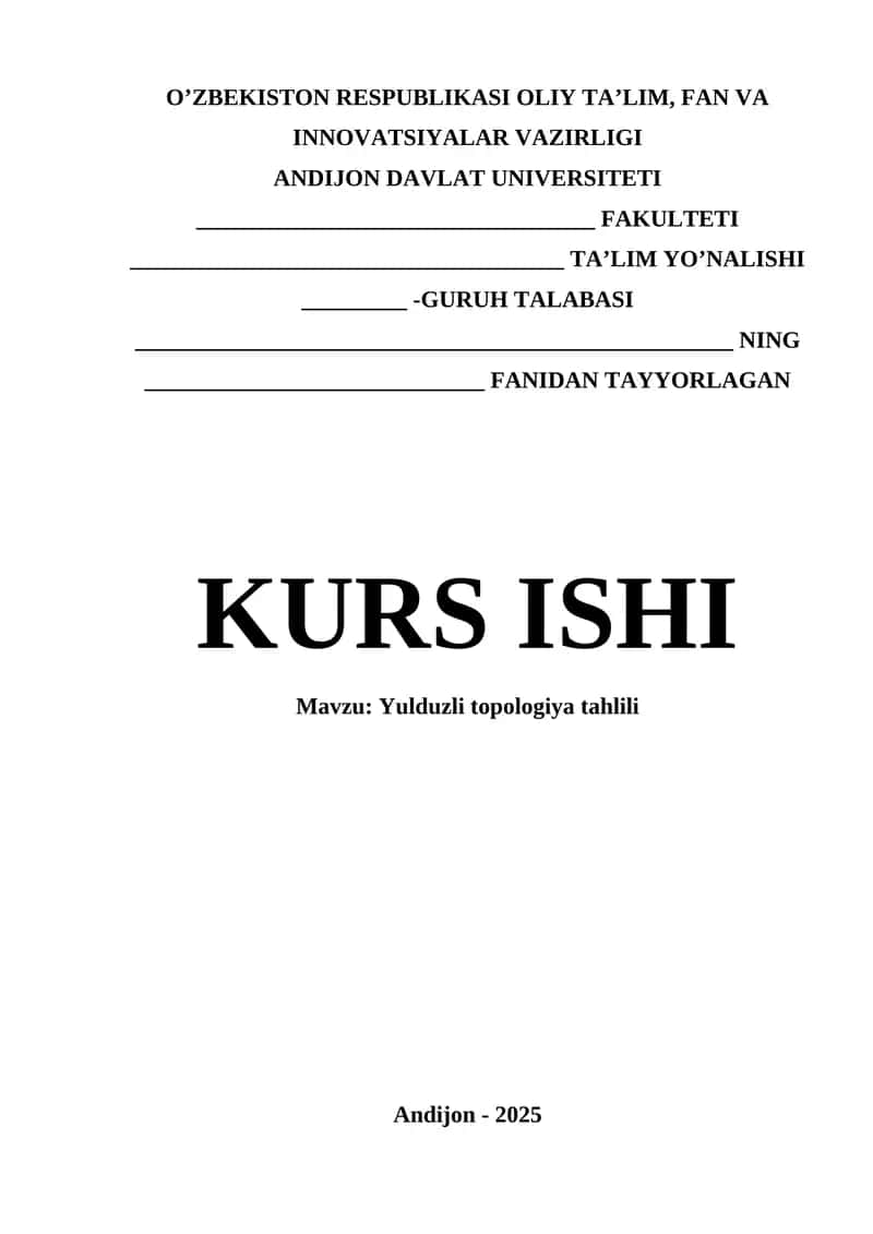 Yulduzli topologiya tahlili