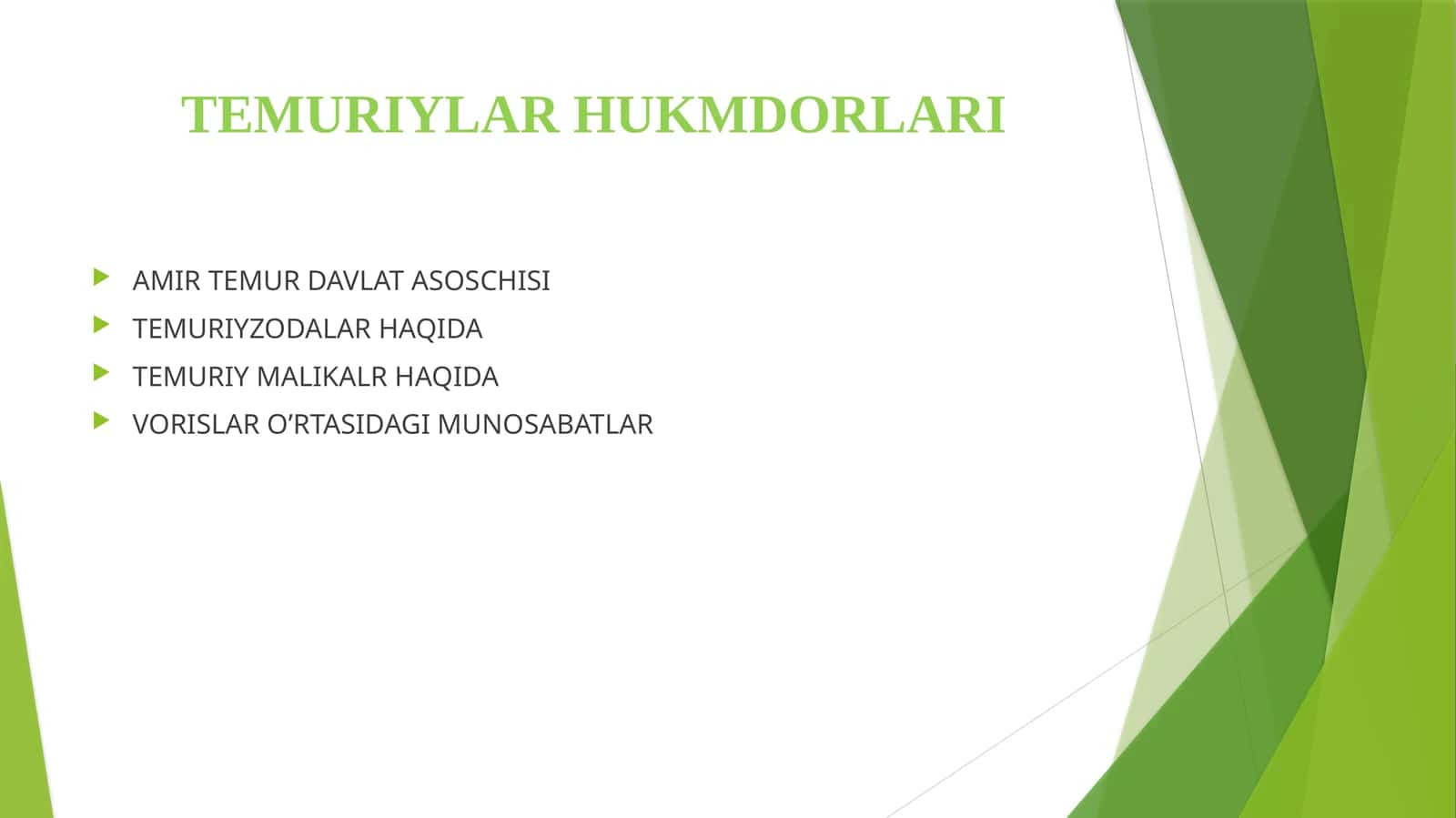 TEMURIYLAR HUKMDORLARI