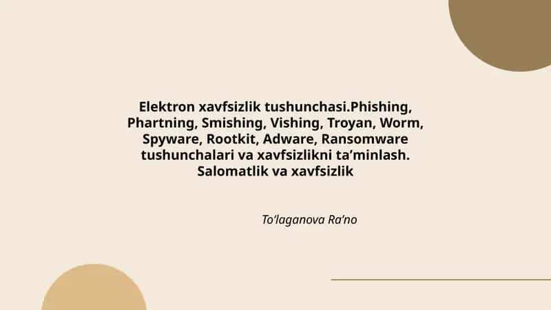 Elektron xavfsizlik tushunchasi