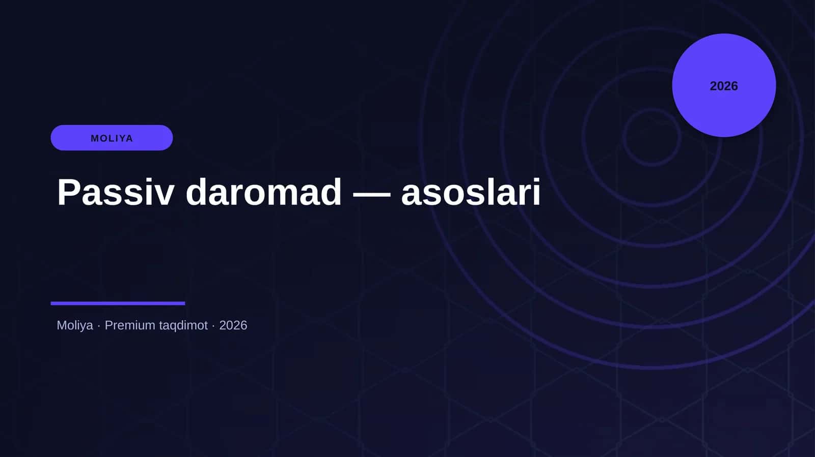 Passiv daromad — asoslari