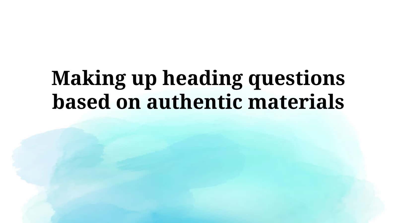 Unlocking Learning: Headline Questions & Authentic Materials