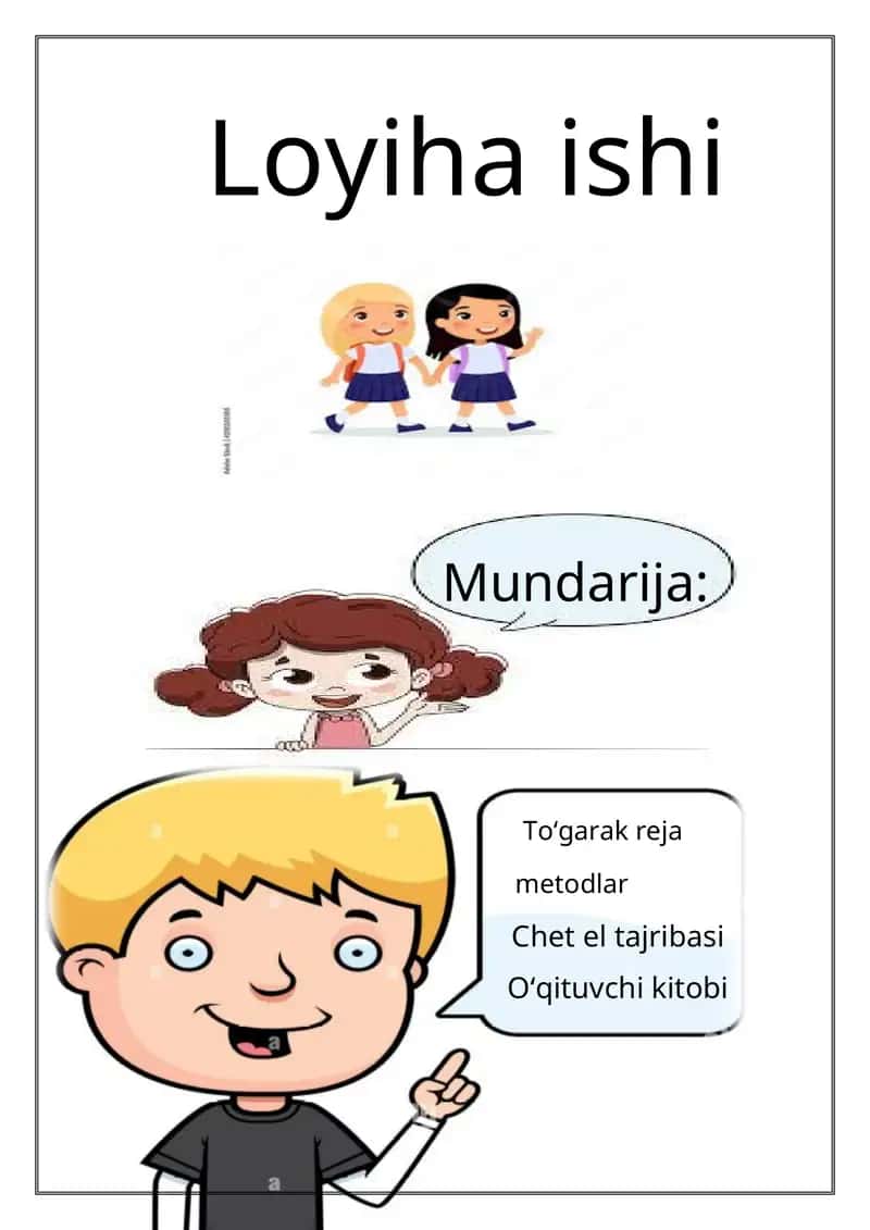 Ona tili oʻqitish metodikasi boʻyicha Loiyha ishi 1