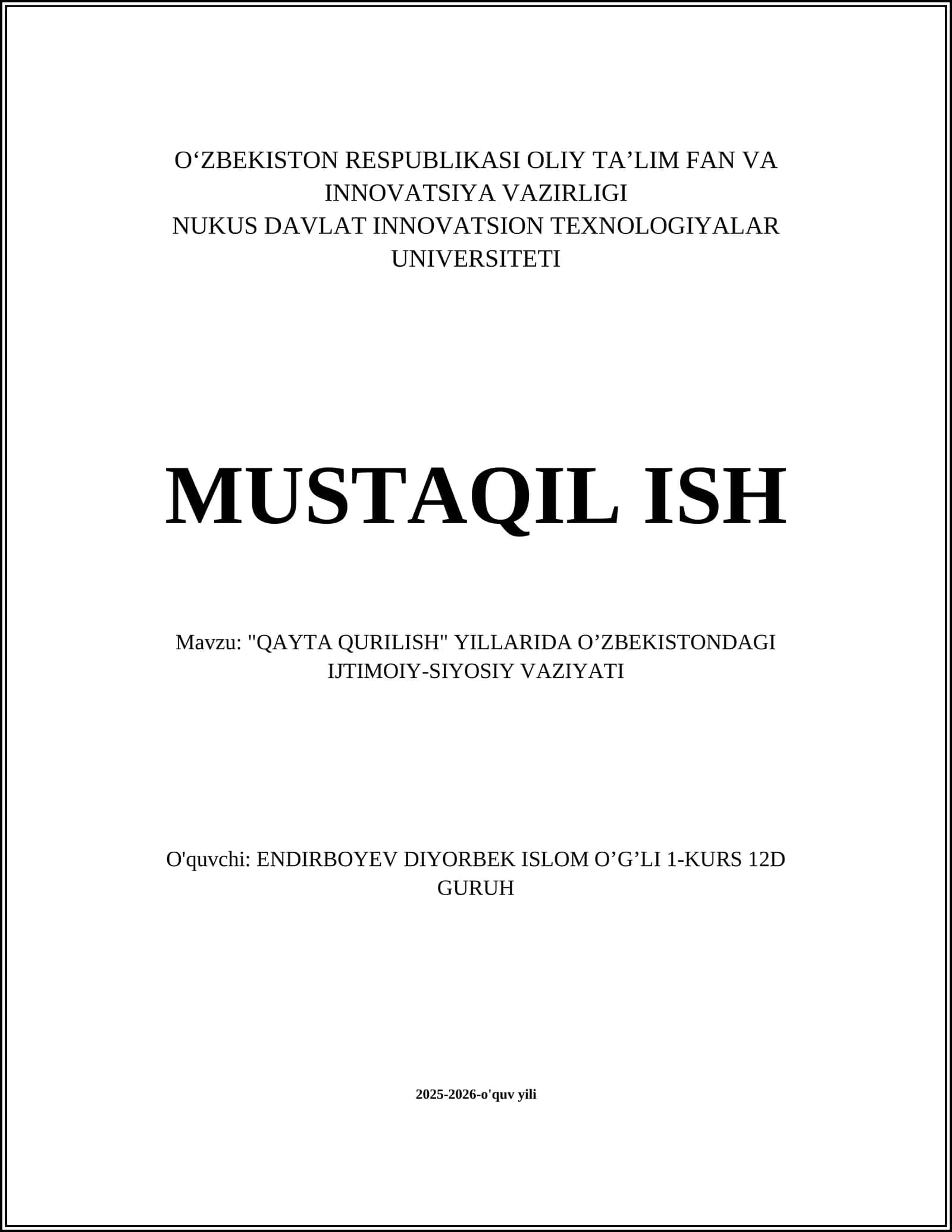 QAYTA QURILISH