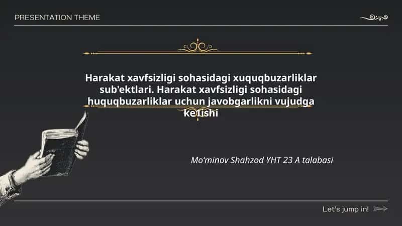 Harakat xavfsizligi sohasidagi xuquqbuzarliklar sub'ektlari