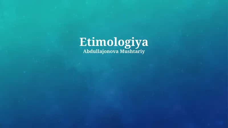 Etimologiya