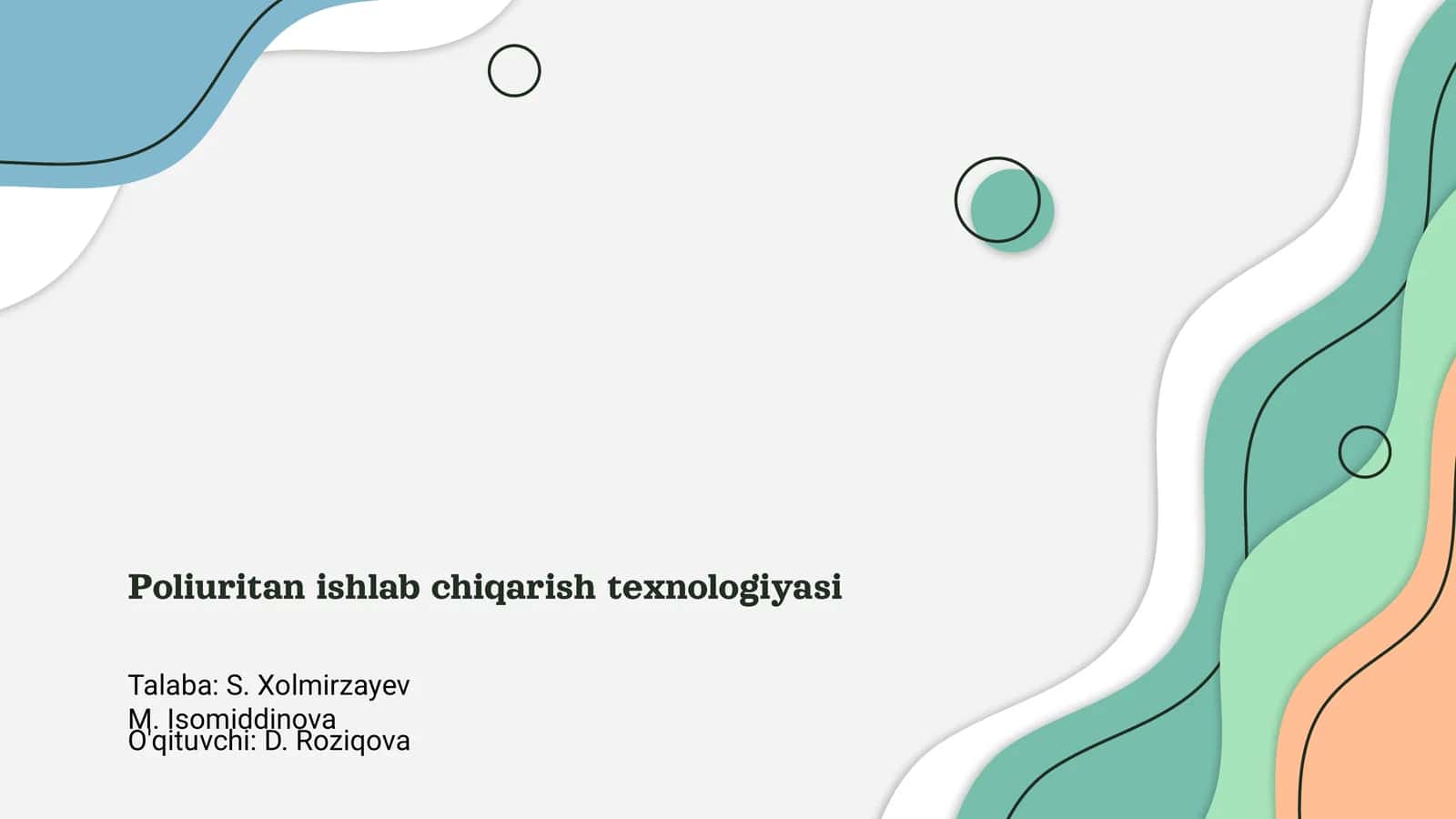 Poliuritan ishlab chiqarish texnologiyasi