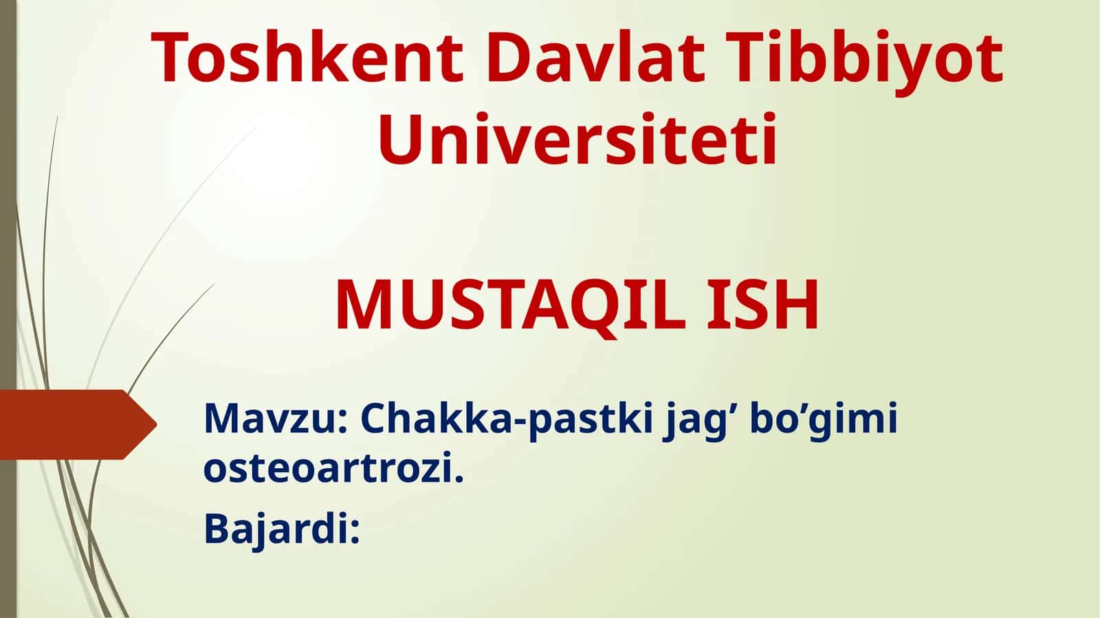 Chakka-pastki jag' bo'g'imi osteoartrozi