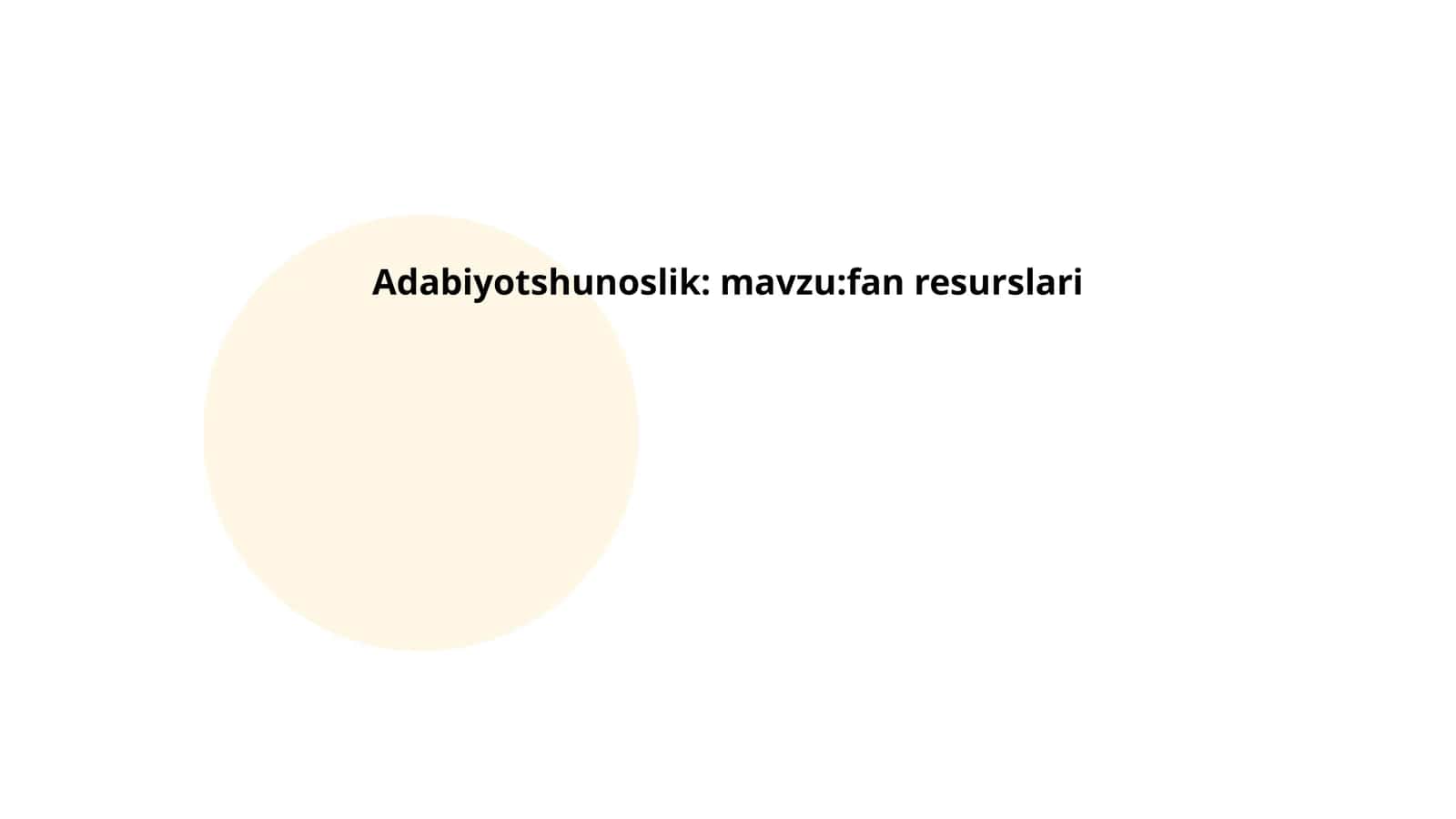 Adabiyotshunoslik: mavzu:fan resurslari