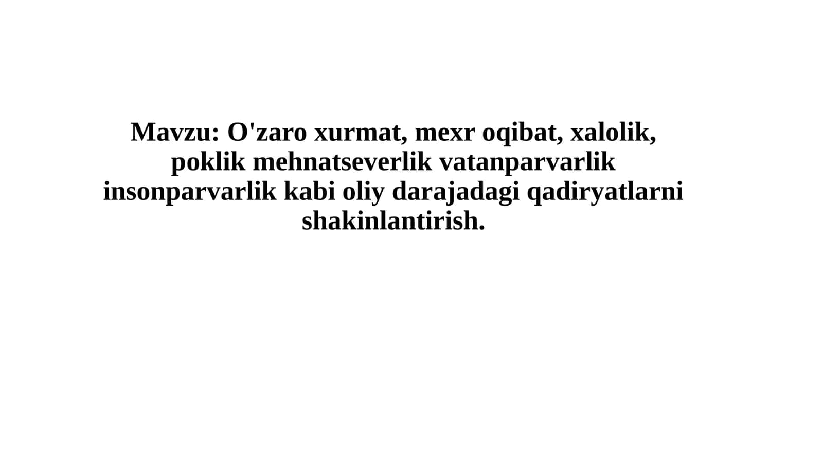 Oliy qadriyatlar va jamiiyat